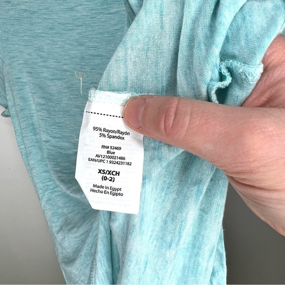 Avia Blue Short Sleeve Athletic Work Out Running Yoga Gym Shirt Size Extra Small - Picture 6 of 9